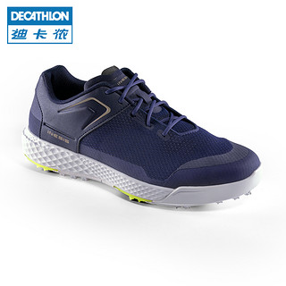 DECATHLON 迪卡侬 高尔夫球鞋男新款 防水透气轻便有钉鞋 舒适运动鞋IVE2（40、透气款-蓝色）