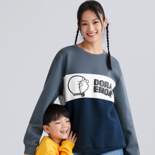 HLA 海澜之家 哆啦A梦联名系列 男女款圆领卫衣 HNZWJ3Q110A