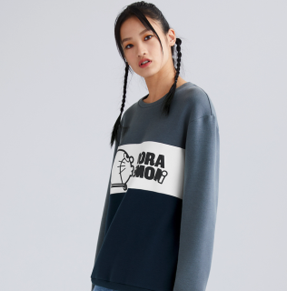 HLA 海澜之家 哆啦A梦联名系列 男女款圆领卫衣 HNZWJ3Q110A