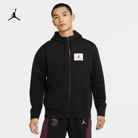 耐克 NIKEJordan官方FLIGHT男子全长拉链开襟起绒连帽衫休闲卫衣秋冬CV6145(L、010黑)