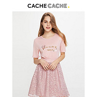 Cache Cache 捉迷藏  E-PINK 女士短袖中长裙连衣裙