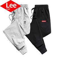 Lee Cooper2021时尚休闲男士运动休闲束脚长裤 灰色枫叶+黑色红标