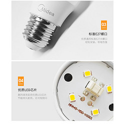 美的led灯泡节能超亮省电e27螺口家用节能灯客厅卧室吊灯小电灯泡