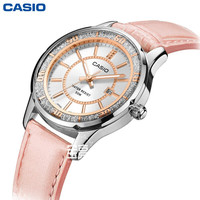 卡西欧(CASIO)手表女表时尚休闲商务简约钢带皮带女石英腕表 LTP-1358L-4A(日期显示皮带款)