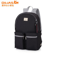 爱华仕 OIWAS小素包 双肩包潮流百搭男大容量14英寸电脑包学院风书包女日常出行包包 OCB4423  黑色