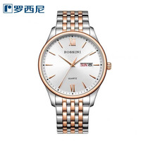 ROSSINI 罗西尼 启迪系列 718573T01D 男士石英表 40mm 钢带 玫瑰金色 圆形
