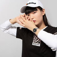 Dickies手表女男时尚潮流情侣款石英腕表皮带钢带男士女士手表CL-139/CL-140 时尚银女款200F60LYXCL-140DS-17