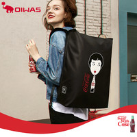 爱华仕 OIWAS可口可乐联名双肩包男书包时尚潮流大容量运动情侣背包 4785 黑色