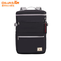 爱华仕 OIWAS小素包男士双肩包旅游背包女休闲大学生书包简约14寸电脑包4426黑色