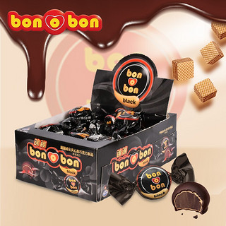 阿根廷进口 蹦蹦bonobon 威化夹心黑巧克力糖果 30粒450g