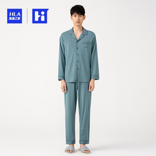 HLA海澜之家睡衣男情侣睡衣夏季薄款家居服套装睡衣女夏季HBAJJM1AAC0001灰绿(4001)170/95(L) cz