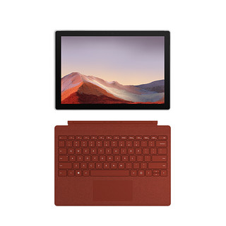 Microsoft 微软 Surface Pro 7 12.3英寸 Windows 10 平板电脑+深酒红键盘(2736*1824dpi、酷睿i7-1065G7、16GB、256GB SSD、WiFi版、典雅黑、VNX-00022)