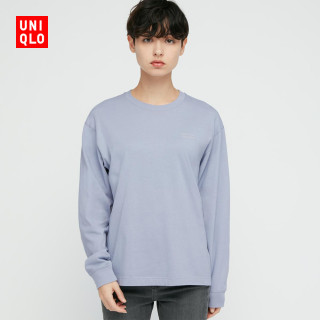 优衣库 女装 (UT) PEANUTS× Yu Nagaba圆领T恤(长袖) 437865 水蓝色