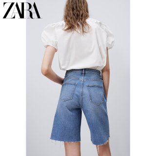 ZARA 新款 女装 高腰牛仔短裤 00108024427