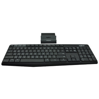 logitech 罗技 k375s 108键 蓝牙无线键盘 黑色+类皮质鼠标垫 无光