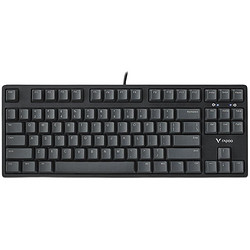 RAPOO 雷柏 V860 87键 有线机械键盘 黑色 Cherry青轴 无光