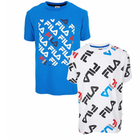 FILA 斐乐 中性运动T恤 COS1386434 蓝白色 M