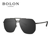 BOLON 暴龙 眼镜2021新品男款偏光太阳镜飞行员个性开车墨镜BL7150 D11-镜片黑色/镜框深枪