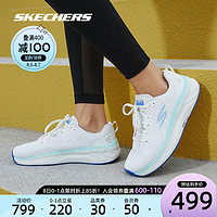 Skechers斯凯奇2021年春季新款女子绑带运动鞋轻质缓震跑鞋172013