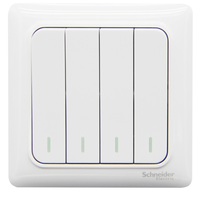 Schneider Electric 施耐德电气 Brillyn睿意系列 A3E34_2A 四开双控开关 白色