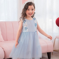 the little sugar milk baby 一米半糖 女童冰雪蓝网纱仙女裙