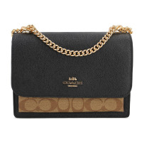 COACH 蔻驰 女士单肩链条包 91019 IMCBI 棕色配黑色 小号