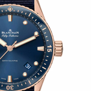 BLANCPAIN 宝珀 Fifty Fathoms五十噚 BATHYSCAPHE系列 43毫米手动上链腕表 5000 36S40 NAOA