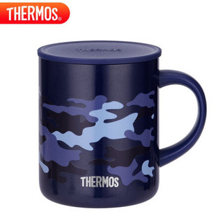 THERMOS膳魔师保温杯情侣马克杯办公杯咖啡杯带盖简约茶杯JDG-351 Camo