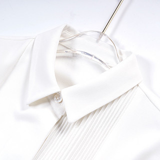 韩版时尚纯色翻领雪纺职业衬衫女 XL 白色