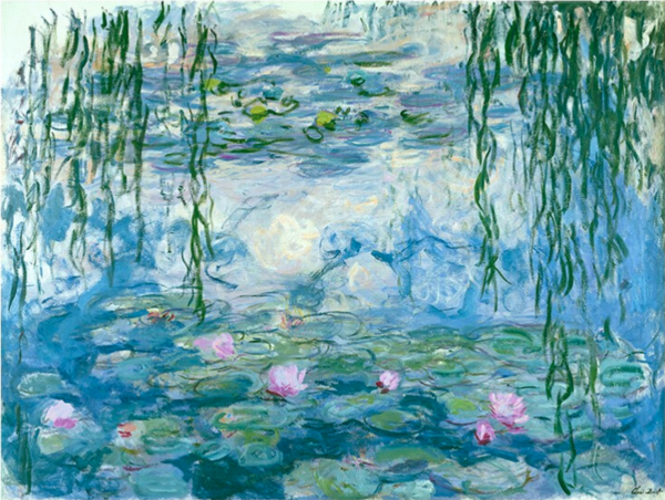 买买艺术莫奈《睡莲》50*65cm 装饰画油画布多少钱-什么值得买