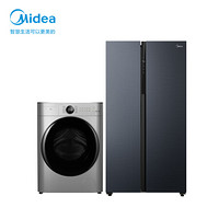 美的(Midea)601升19分钟急速净味双变频智能保鲜冰箱BCD-601WKPZM(E)+10公斤变频直驱洗衣机 MG100V70WD5-Y1Y