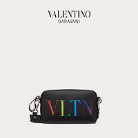 VALENTINO GARAVANI/华伦天奴 男士 黑色 VLTN 皮革斜挎包 黑色