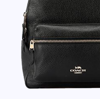 COACH 蔻驰 女士皮质双肩包 30550 IMBLK 黑色 中号