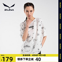 SALEWA 沙乐华 T恤棉短袖女2021夏季新款满印户外运动休闲时尚潮T恤