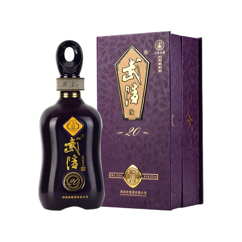 中国 白酒　武陵酒 500mL 53% 2023年12月製造 武陵酒上酱20 53%vol 酱香型白酒500ml*6瓶整箱装【报价价格评测怎么样