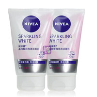 NIVEA 妮维雅 晶纯泡沫洁面洗面奶美白清洁100ml*2支女士洁面乳补水保湿