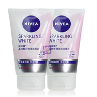 88VIP：NIVEA 妮维雅 晶纯泡沫洁面洗面奶美白清洁100ml*2支女士洁面乳补水保湿