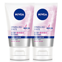 88VIP：NIVEA 妮維雅 晶純煥亮泡沫潔面乳深層清潔氨基酸洗面奶溫潤保濕100g*2支