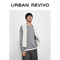 URBAN REVIVO  男装休闲圆领落肩袖合身版型T恤MF04R4MF2000 M 深灰