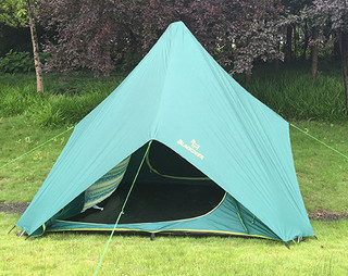 BLACKDEER 黑鹿 铝杆帐篷户外野营露营印第安3-4人防雨帐篷 蔚蓝色