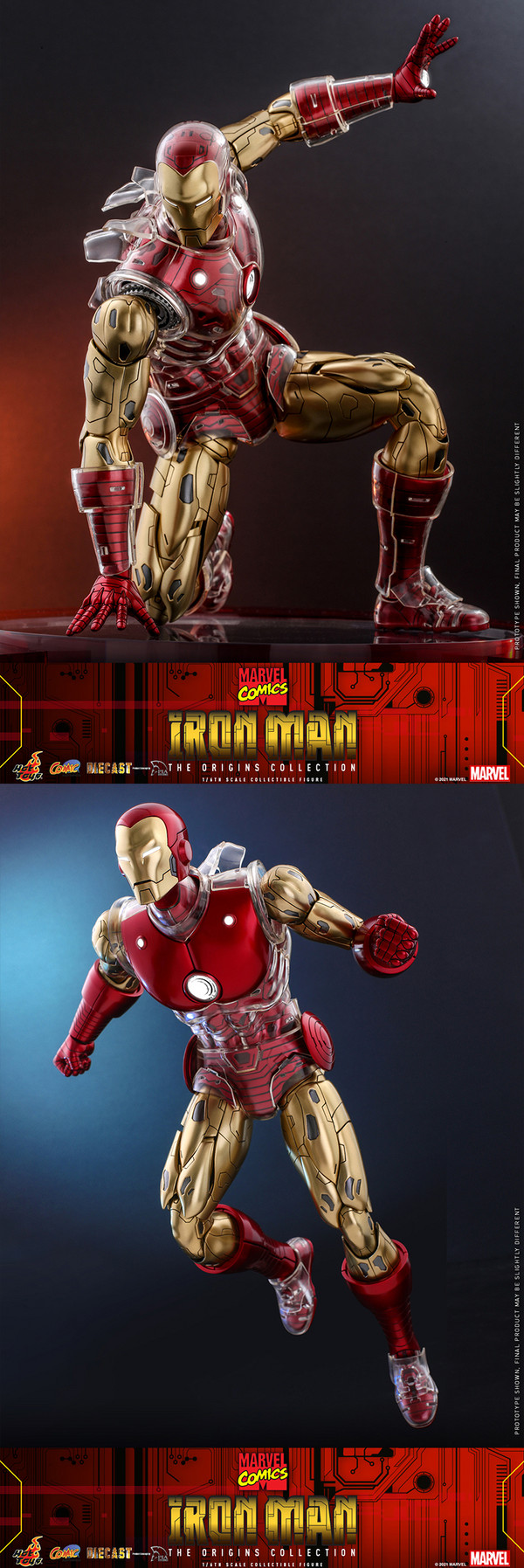 玩模总动员、新品预定：HOT TOYS 《漫威漫画》钢铁侠 (The Origins Collection)  1:6比例合金珍藏人偶 豪华版