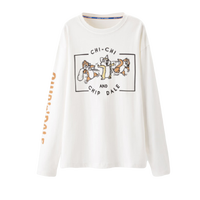 LEDIN 乐町 奇奇蒂蒂联名系列 女士长袖T恤 CWDCA1225 米白 S