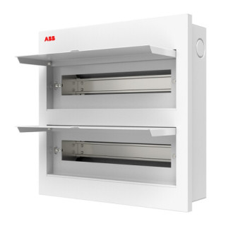 abb配电箱26回路暗装强电箱家用布线箱颖致系列金属面盖白色yifm213w