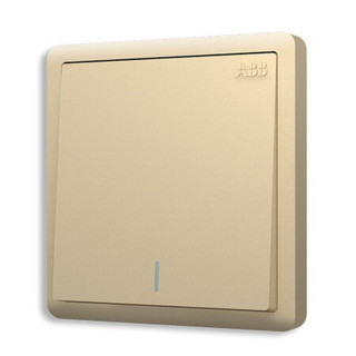 ABB开关插座面板 一开单控单开单控带荧光开关 明致系列 金色 AQ101-CG