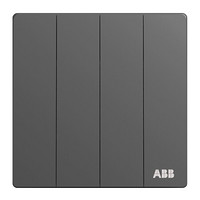 ABB 轩致系列 AF124L-G 四开单控开关 灰色 平面款