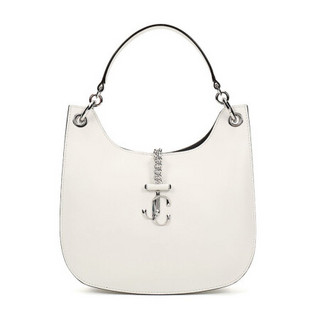 周仰杰 JIMMY CHOO 女士牛皮手提单肩包白色 VARENNE HOBO M CLF 080933 LATTE LATTE