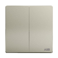 ABB开关插座面板 二位单控双开单控开关 轩致系列 银色 AF122-CS