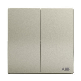 ABB开关插座面板 二位单控双开单控开关 轩致系列 银色 AF122-CS