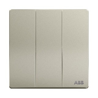 ABB开关插座面板 三位单控三开单控开关 轩致系列 银色 AF123-CS