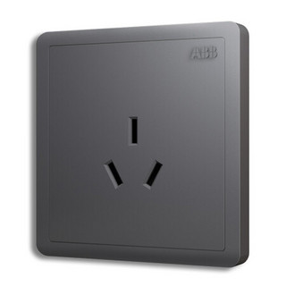 ABB开关插座面板 86型16A三孔空调插座 明致系列 灰色 AQ206-EG